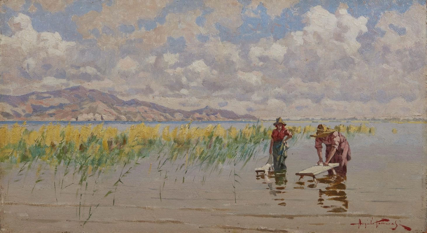 Angiolo - LAVANDAIE AL LAGO DI MASSACIUCCOLI